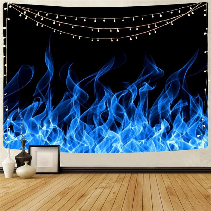 Flame Tapestry Blue Wall Tapestry Party Tapestries Decor Boho decor Hippie New