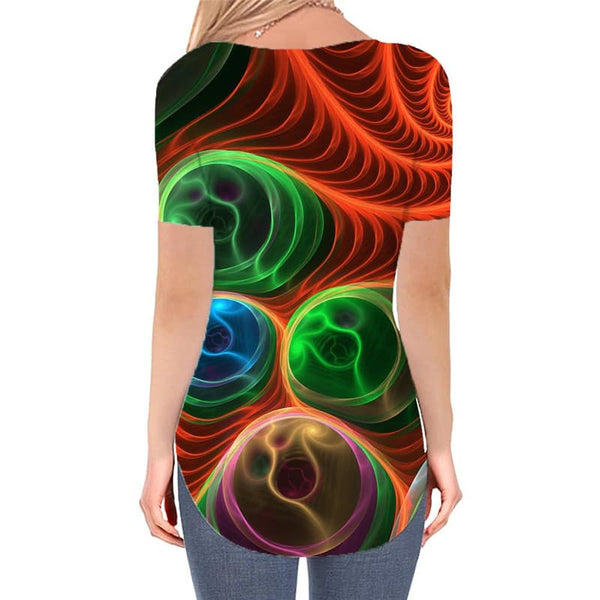 
Geometric T-shirt women Psychedelic Funny T shirts Vortex T-shirts 3d Ball Shirt Print
                