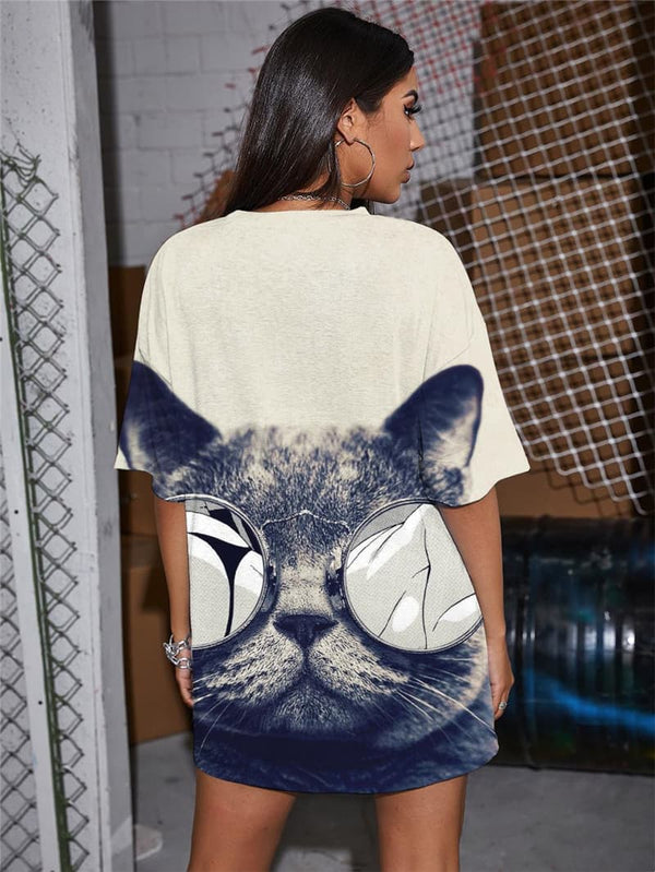 
Cat T Shirt Women Animal Gothic Lovely Shirt Print Harajuku Summer
                