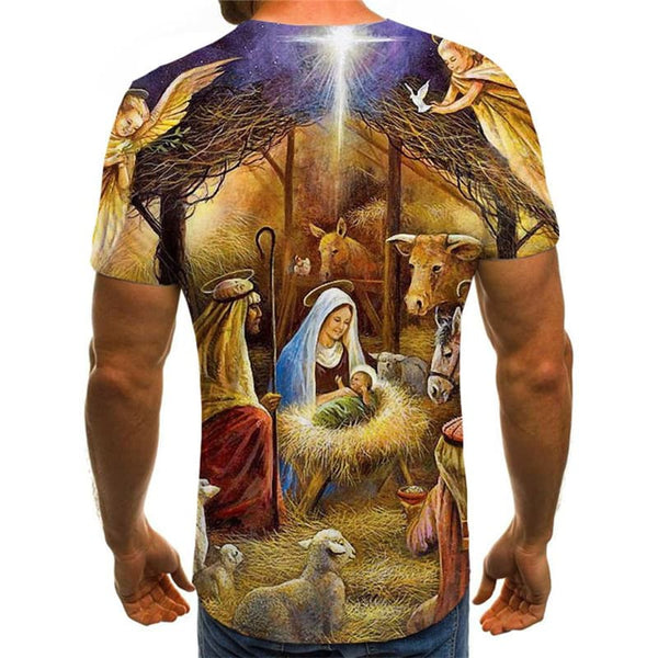 
Christian T shirt Men Galaxy T-shirts 3d Angel Shirt Print Animal Tshirt Printed
                
