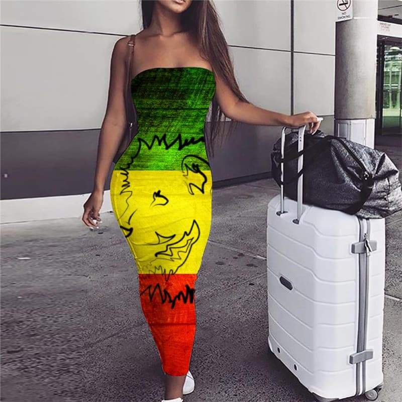 Lion Dress Women Animal Party Anime sleeveless Colorful Boho Harajuku Bodycon Dress - KYKU