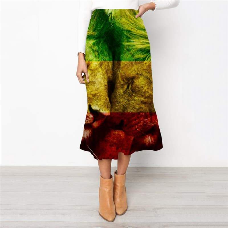 Lion Skirt Women Animal Skirt Ladies Anime High waist skirts Love School skirt Family Rock Frauen - KYKU