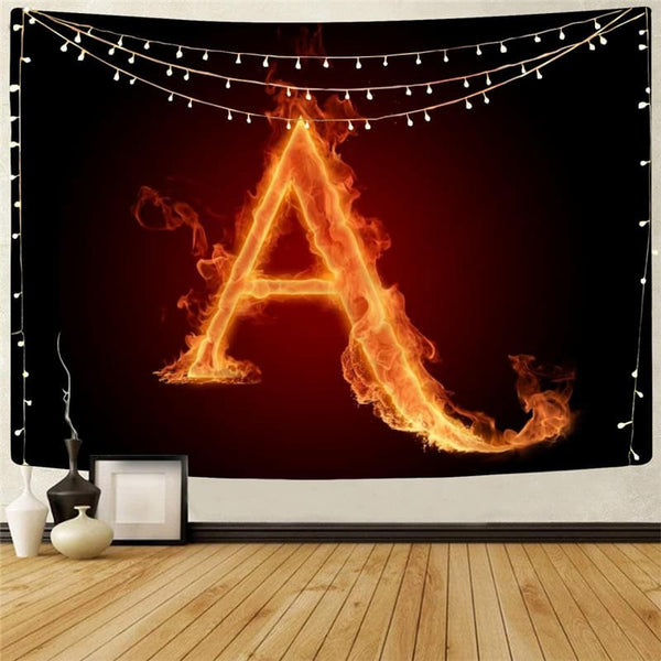 Flame Tapestry The Letter A Tenture Mandala Funny Wall Tapestry Wall Hanging