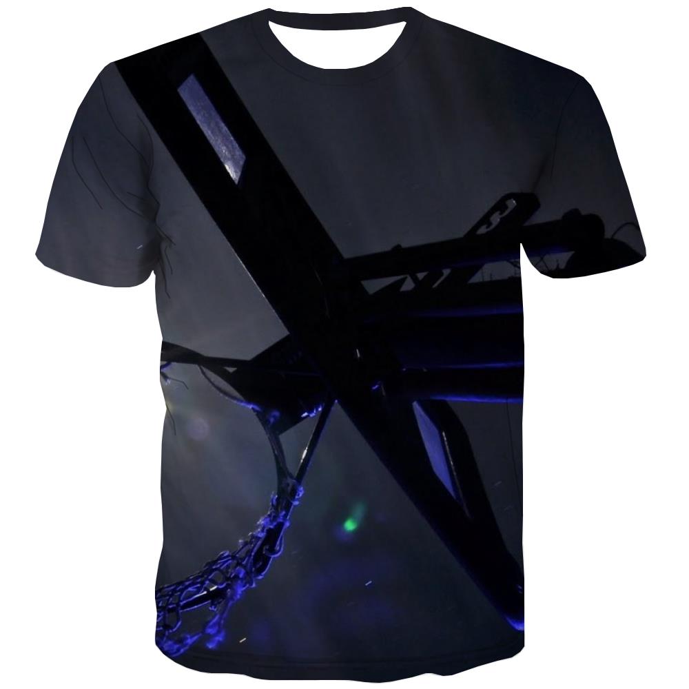 Basketball T-shirt Men Night View T-shirts 3d Galaxy T-shirts Graphic City Shirt Print