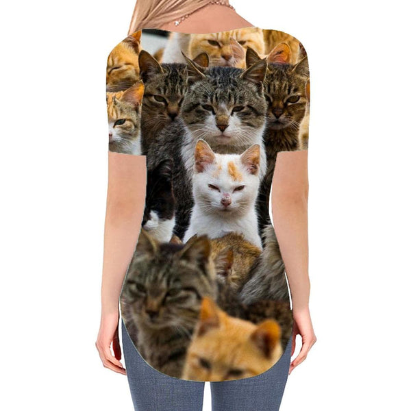 
Cat T Shirt Women Animal Tshirts Printed Home V-neck Tshirt Lovely T-shirts 3d Harajuku Shirt Print
                