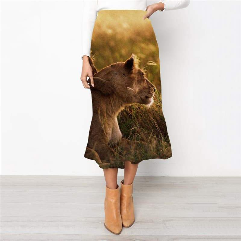 Lion Skirts Women Animal School skirt Anime Skirt Ladies Lovely Rock Frauen Street High waist skirts - KYKU