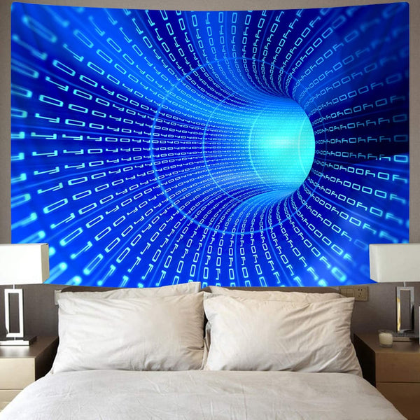 
Psychedelic Tapiz blue Tenture Mandala abstract Rug Wall magic Tapestries swirl Wall Tapestry
                