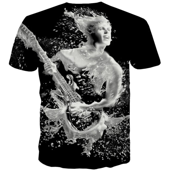 
Guitar T shirts Men Music T-shirts 3d Wooden T shirts Funny Metal Shirt Print
                