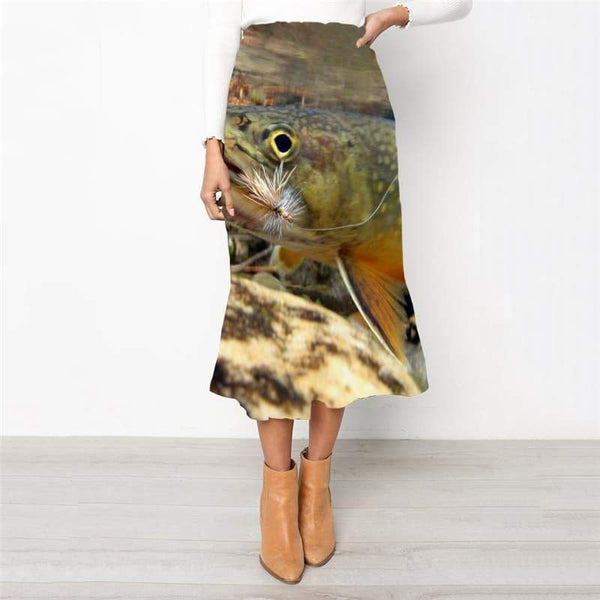 Animal Skirt Women Fishing High waist skirts Novel School skirt Womens Clothing - KYKU