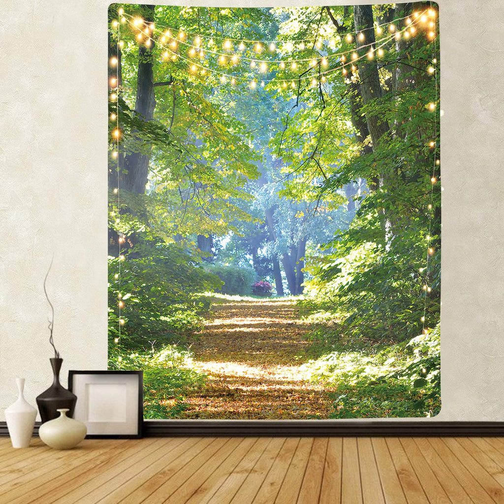 forest Tapestry green Home Tapestrys Trees Tenture Mandala Forest Tapestries rural Wall Tapestry sunlight Rug Wall Path undefined