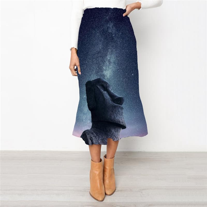 Galaxy Skirt Women Space Skirt Ladies Universe High waist skirts Art School skirt