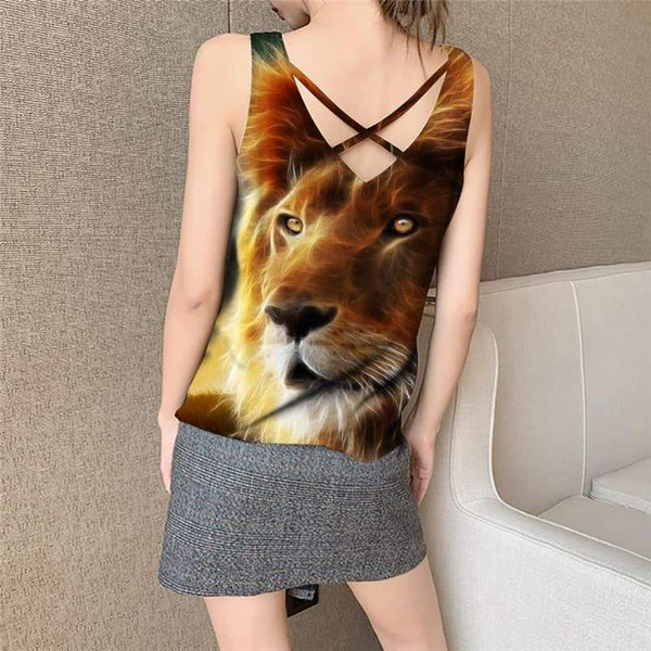 
Lion Tank-Top women Animal Anime Clothes Anime Vest Printed Galaxy Tank Tops Casual Harajuku Funny Top - KYKU
                