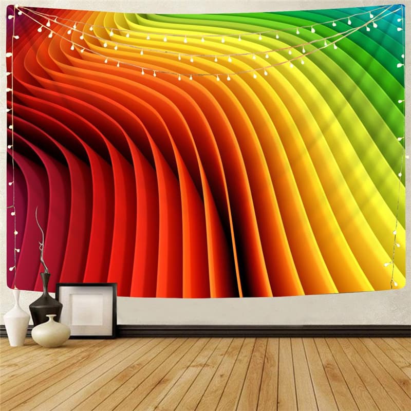 Geometric Tapestry Psychedelic Wall Tapestry Vortex Tenture Mandala Rainbow Home Tapestrys