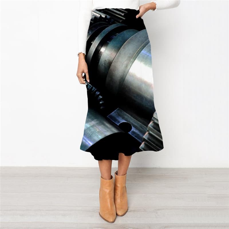 Metal Skirt Women Engine School skirt Gear Skirt Ladies Punk Rock Rock Frauen