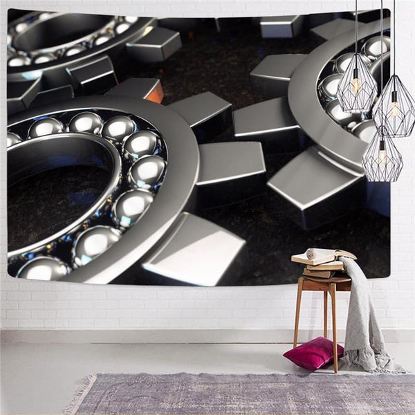 
Metal Tapiz Engine Rug Wall Gear Wall Tapestry Harajuku Home Tapestrys Decor
                