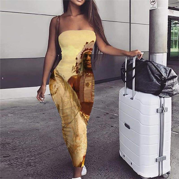 Indios Dress Women Horse Boho War Sundress Womens Clothing Elegant - KYKU