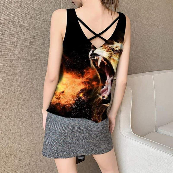 
Lion Tank Top Women Animal Anime Clothes Anime Tank Tops Casual Flame Vest Print Harajuku Sleeveless 3d - KYKU
                