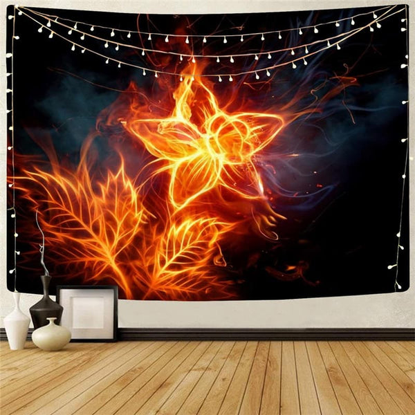 Flame Tapiz Flower Home Tapestrys Art Tapestries Decor Mandala Hippie Printed