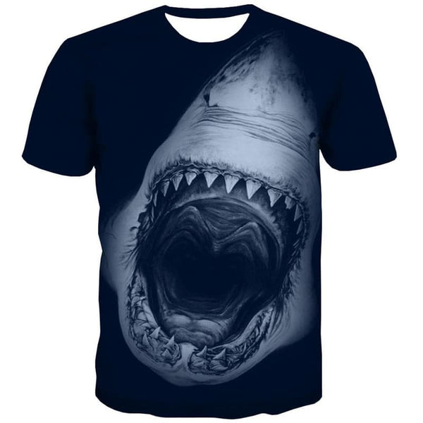 
Shark T shirt Men Ocean Tshirts Casual Animal Shirt Print Black Anime Clothes
                