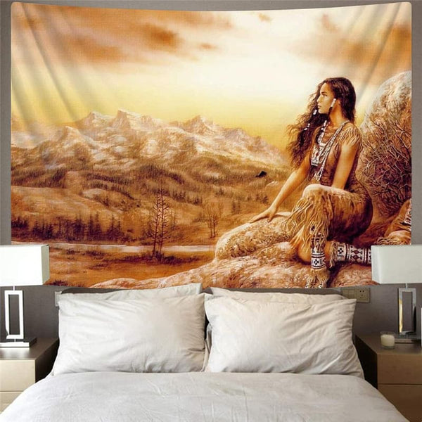 
Indios Tapiz Forest Rug Wall Landscape Home Tapestrys Mountain Tapestries Decor
                