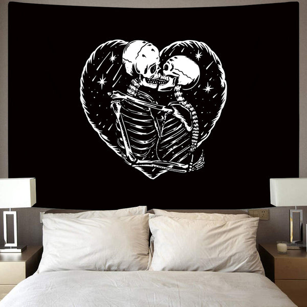 
Skeleton Tapiz black Home Tapestrys terror Tapestries Couple Tenture Mandala Love Rug Wall Horror                                                                          skull Wall Tapestry
                