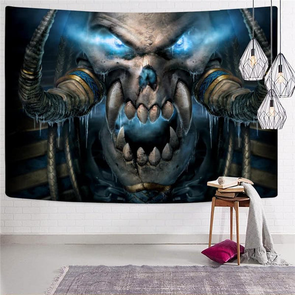 
Skull Tapiz Punk Wall Tapestry Beast Home Tapestrys Blue Tenture Mandala Angle Rug Wall
                