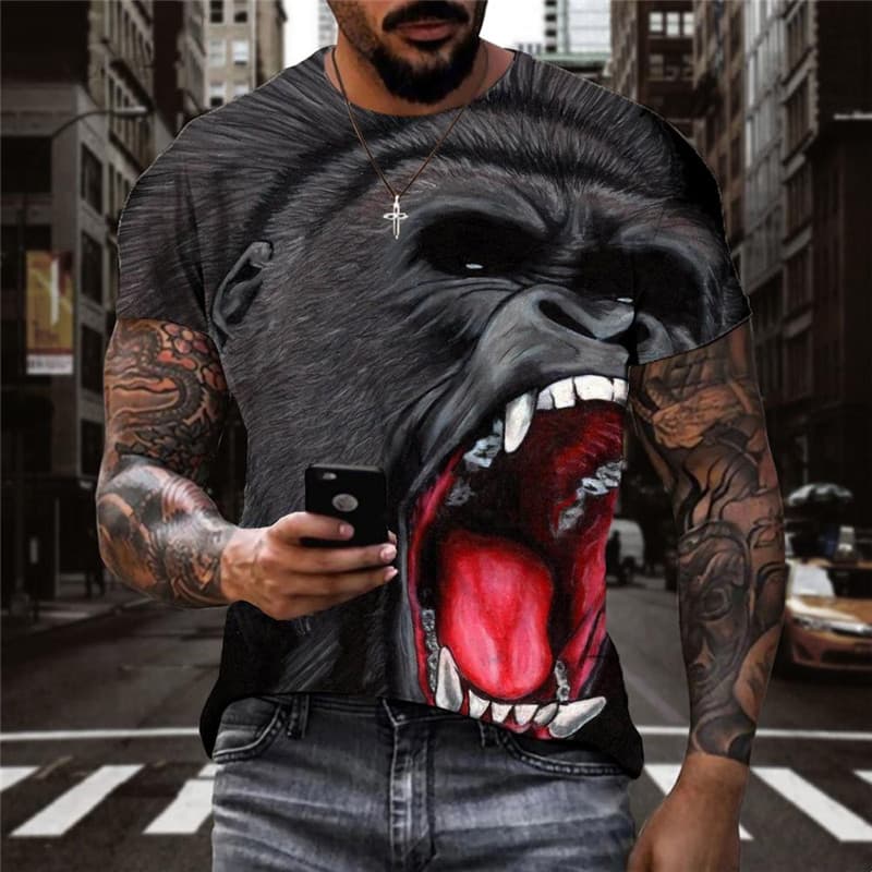 Orangutan T shirt Men Animal Tshirts Casual Hip Hop Tshirt Printed Short Sleeve