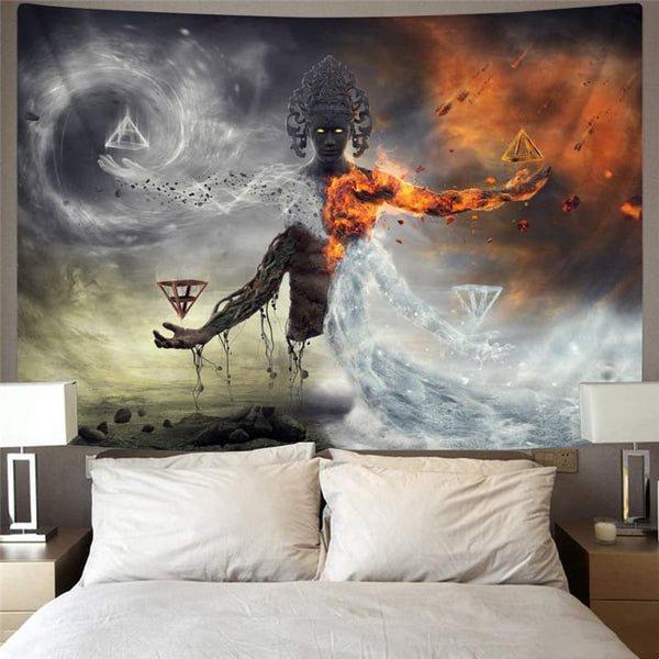 
Flame Tapestry Tornado Rug Wall Party Tenture Mandala Decor Boho decor Hippie
                