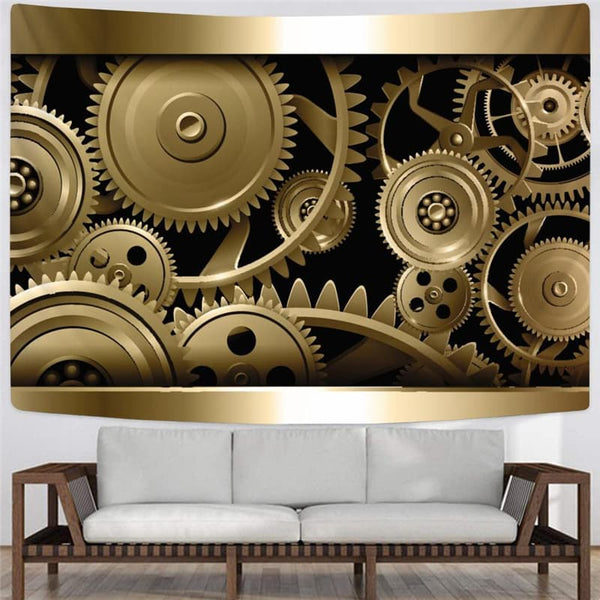 
Metal Tapestry Engine Tapestries Gear Home Tapestrys Golden Rug Wall Decor
                