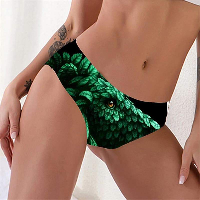 Lion Briefs Women Animal Lingerie Female Anime Seamless Green Pantys Harajuku Knickers - KYKU