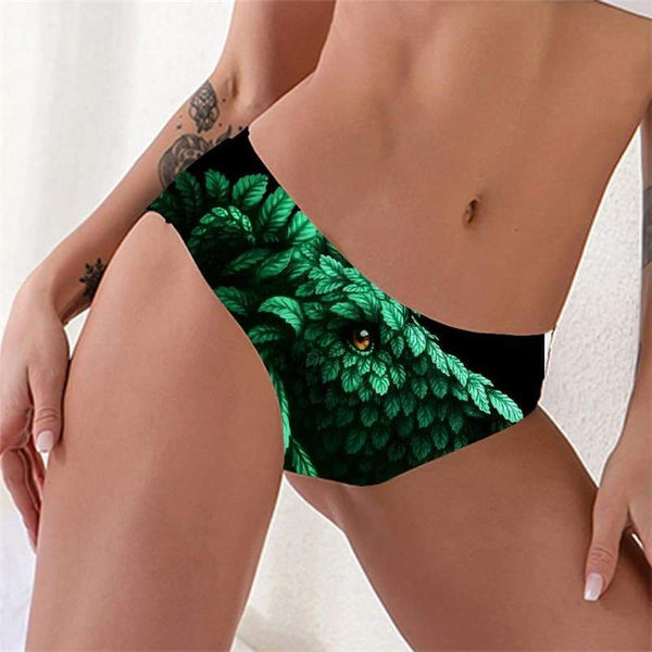 Lion Briefs Women Animal Lingerie Female Anime Seamless Green Pantys Harajuku Knickers - KYKU