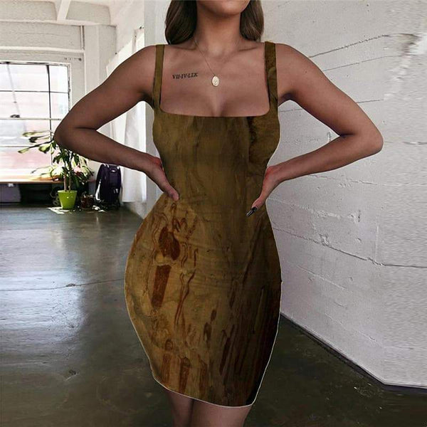 Indios Dress Women Dizziness Sundress Meteor Halter Sleeveless Womens Clothing - KYKU