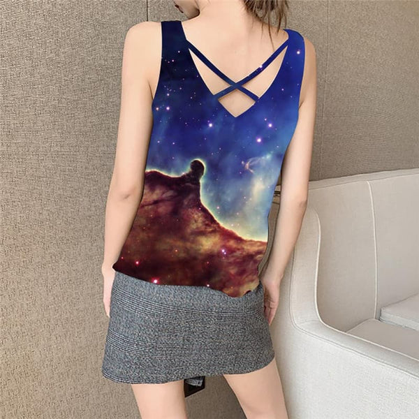 
Galaxy Tank Top Women Space Sleeveless 3d Universe Tank Tops Casual Nebula Vest Printed
                