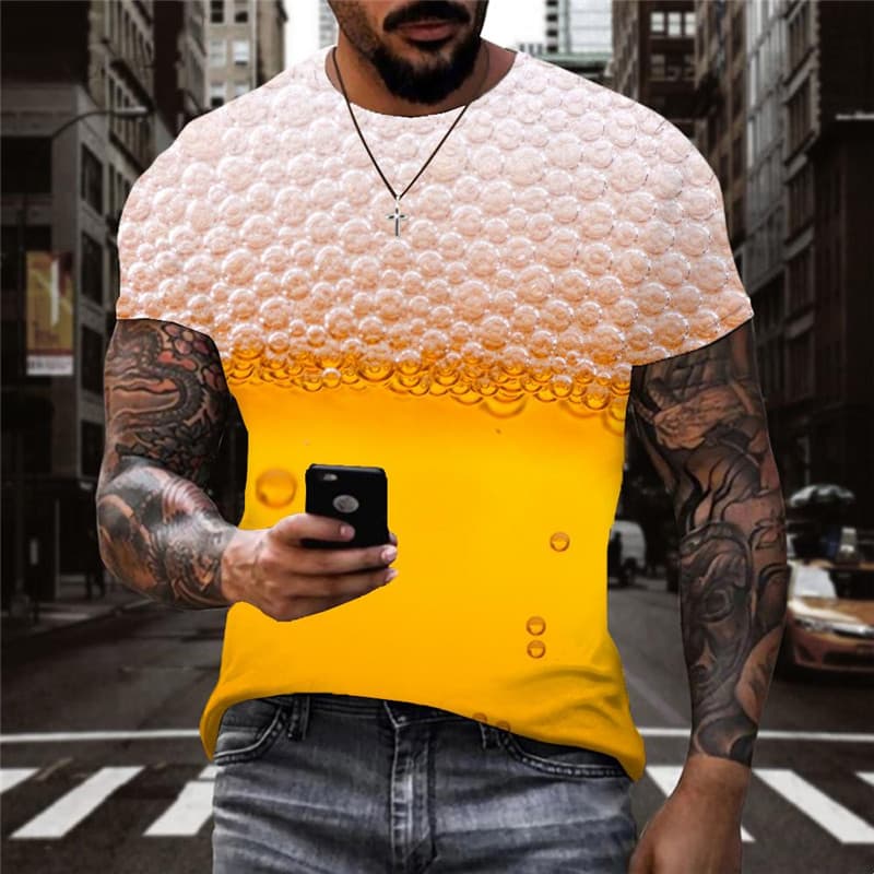 Beer T shirt Men Novel Anime Clothes Harajuku Funny T shirts Hip Hop Tshirts Casual