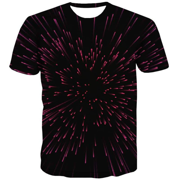 Abstract T-shirt Men Psychedelic T shirts Funny Meteor Shower Tshirt Printed Black Tshirts Novelty - KYKU