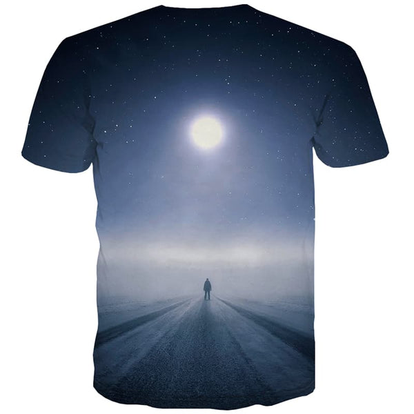 
Galaxy T shirts Men Moon T shirts Funny Meteor Shower Tshirts Casual
                