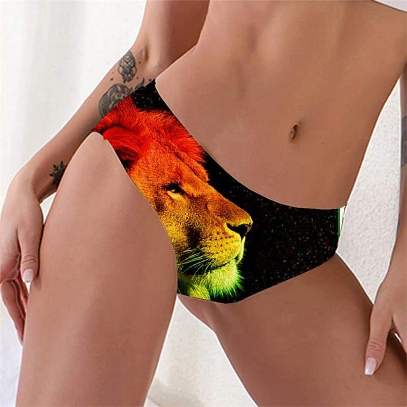 Lion Briefs Women Animal Underwear Anime Sexy Nebula Pantys Colorful Tanga - KYKU