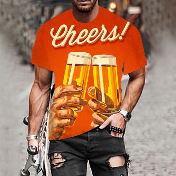 
Beer T-shirt Men Novel Anime Clothes Cheers Tshirts Casual Hip Hop Shirt Print
                
