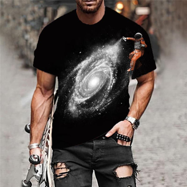 
Astronaut T shirt Men Galaxy Shirt Print Space Anime Clothes Black T-shirts 3d
                