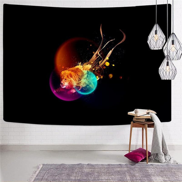 
Lion Tapestry Animal Wall Tapestry Anime Tenture Mandala Colorful Tapestries Flame Home Tapestrys
                