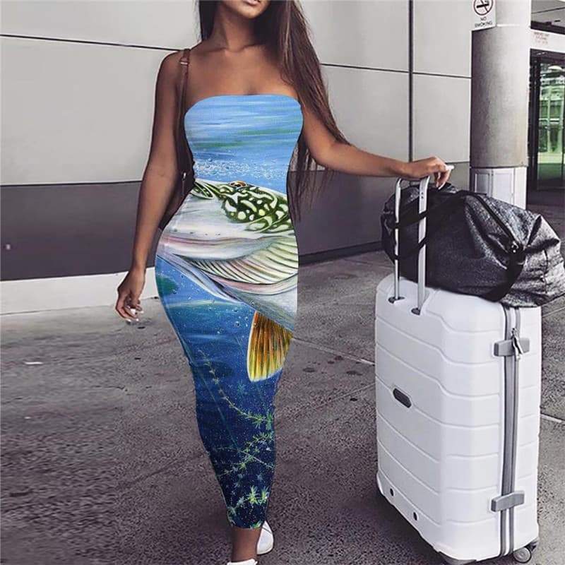Ocean Dress Women Fishing 3d Print Funny Boho Womens Clothing Casual Ladies Cool - KYKU