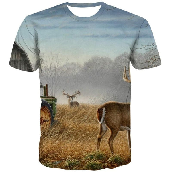 
Animal T-shirt Men Hunting Tshirt Printed Landscape Tshirts Casual Snow Anime Clothes
                