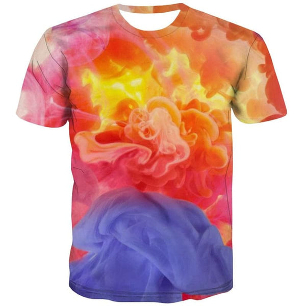 
Smoke T-shirt Men Colorful Anime Clothes Pigment Funny T shirts Retro Shirt Print
                