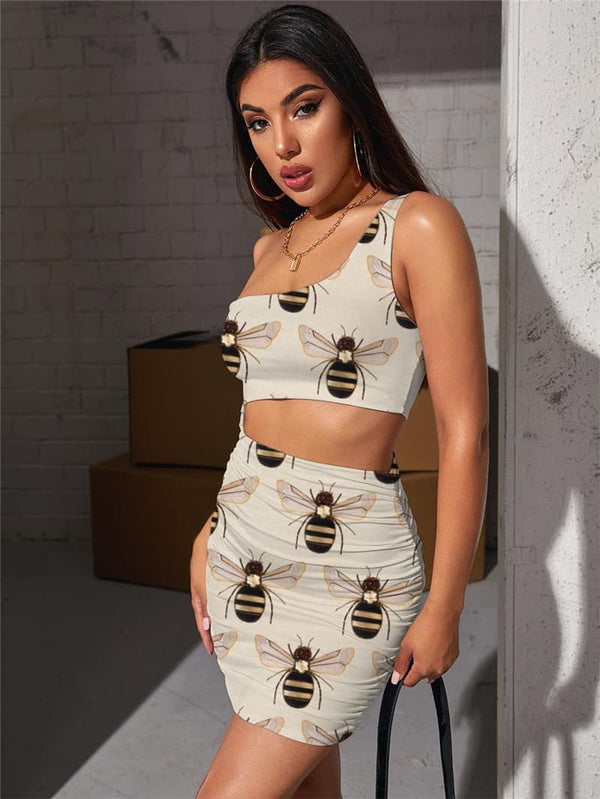 
Bee Dress Women Animal Bodycon Dress Harajuku Hollow out Dresses Lovely Vestido Sexy
                