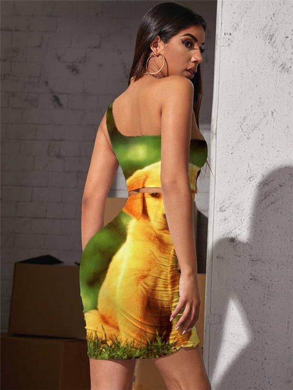 
Dog Dress Women Animal Vestido Sexy Home Hollow out Dresses Harajuku Bodycon Dress
                