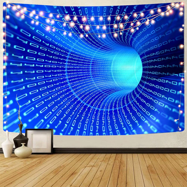 
Psychedelic Tapiz blue Tenture Mandala abstract Rug Wall magic Tapestries swirl Wall Tapestry
                