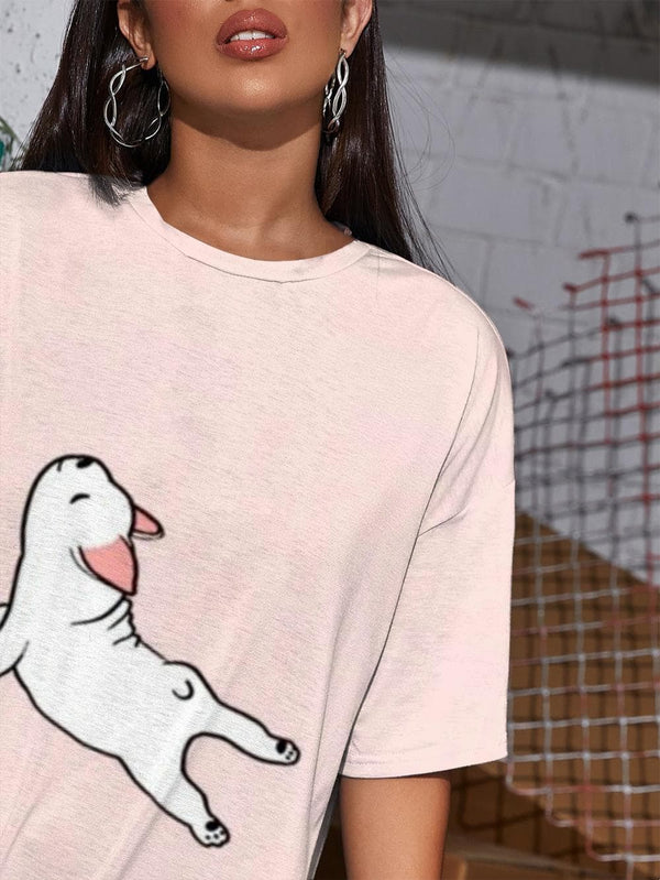 
Animal T Shirt Women Dog Tshirt Printed Lovely Funny T shirts Harajuku Punk Rock
                