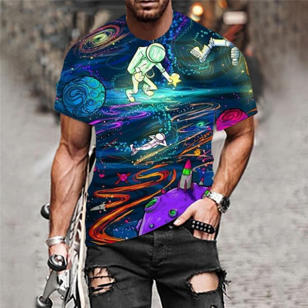 
Astronaut T shirt Men Graffiti Tshirt Printed Colorful Funny T shirts Painting Anime Clothes
                