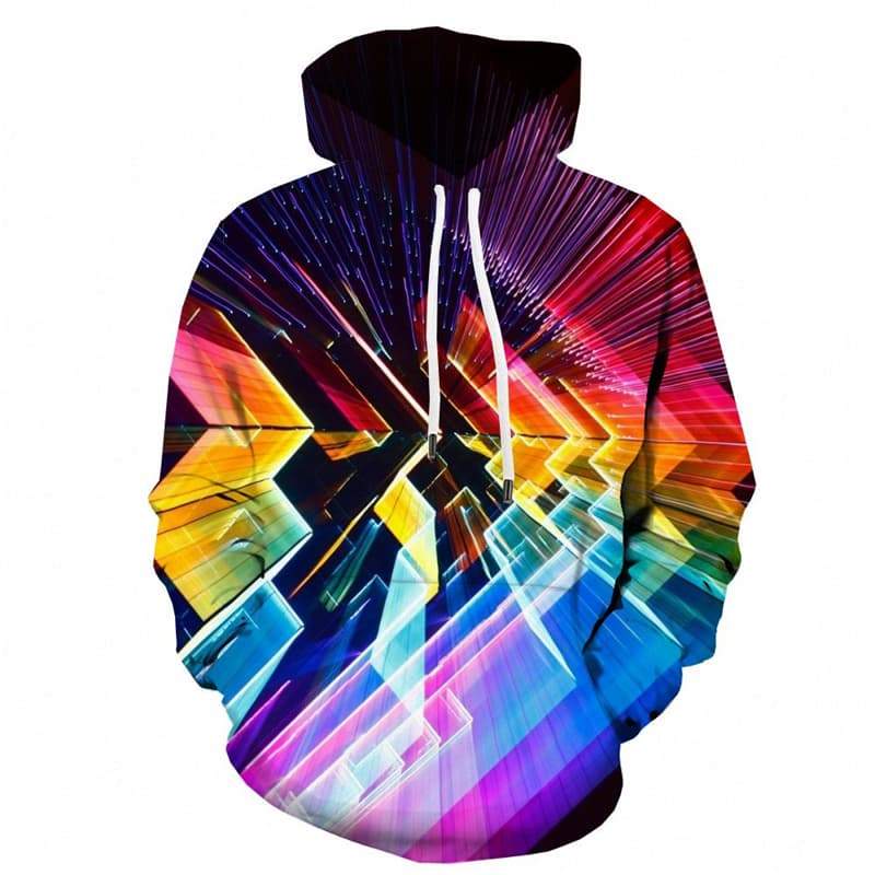 Colorful Hoodie Men Abstract Sweatshirt Printed Psychedelic Hooded Casual Technology 3d Printed - KYKU