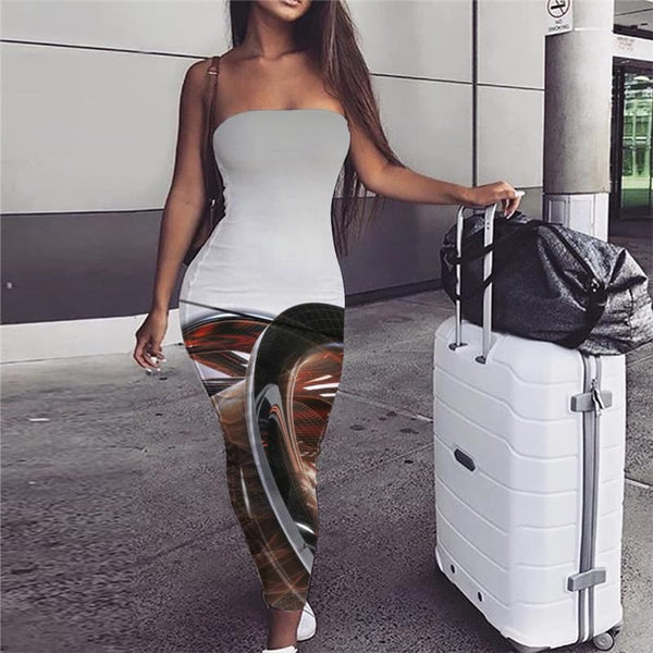 Metal Dress Women Engine 3d Print Gear sleeveless Art Party Womens Clothing